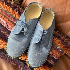 Jan “n” Hank Blue Leather Shoes(40)